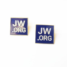 Square Shape Soft Enamel JW.org Metal Lapel Pins Gold Plated Butterfly Clutch Badge Pins